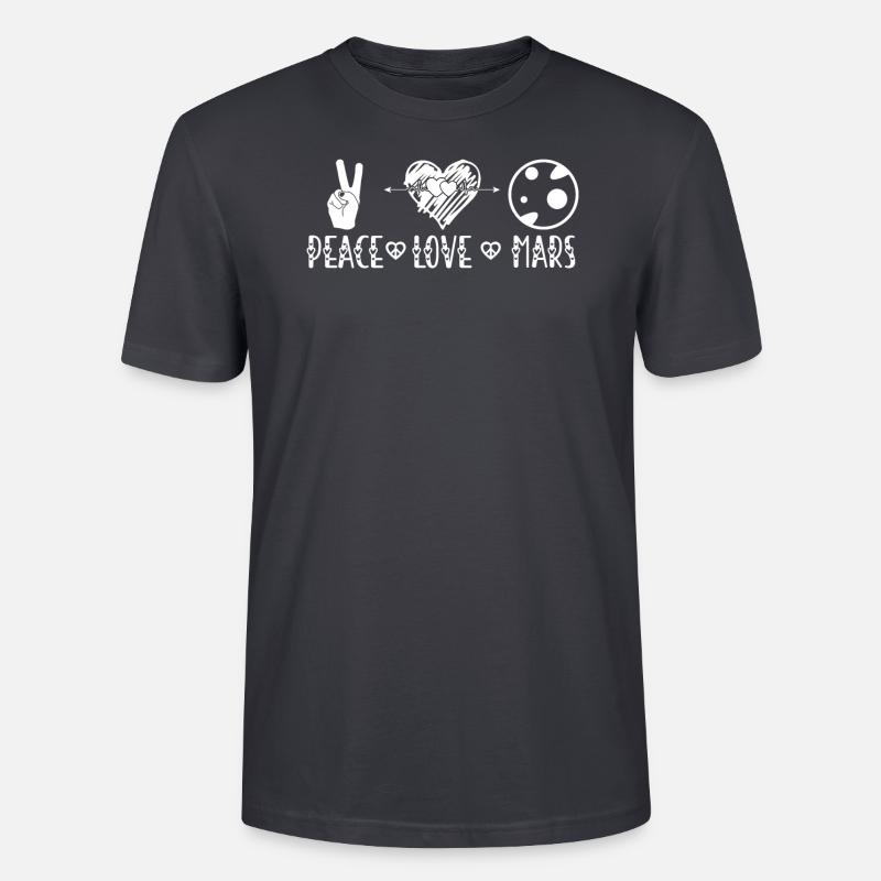 Mars Frieden Liebe - Stanley/Stella Unisex Bio-T-Shirt CRAFTER - Dunkles Graublau