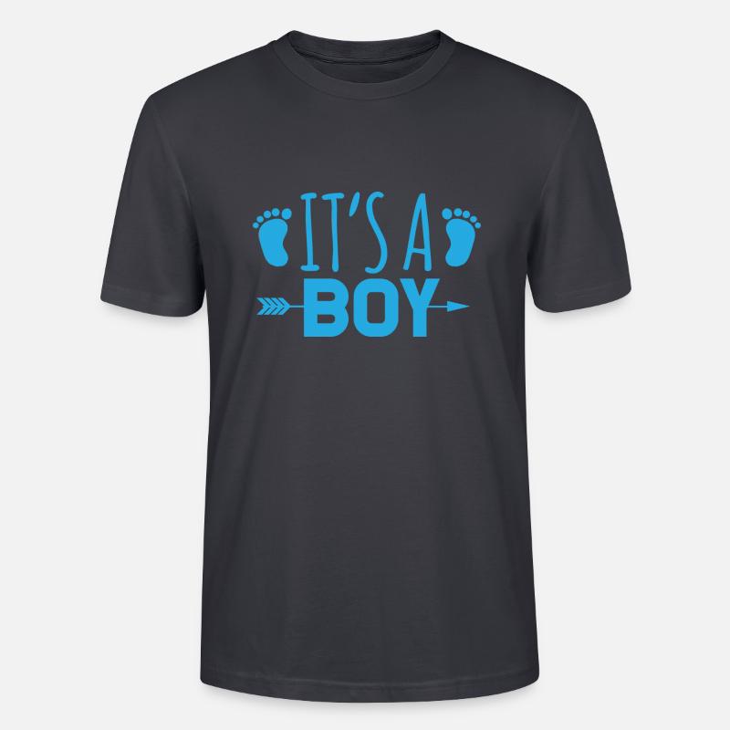 C’est un garçon - T-shirt bio CRAFTER Stanley Stella Unisexe - bleu gris foncé