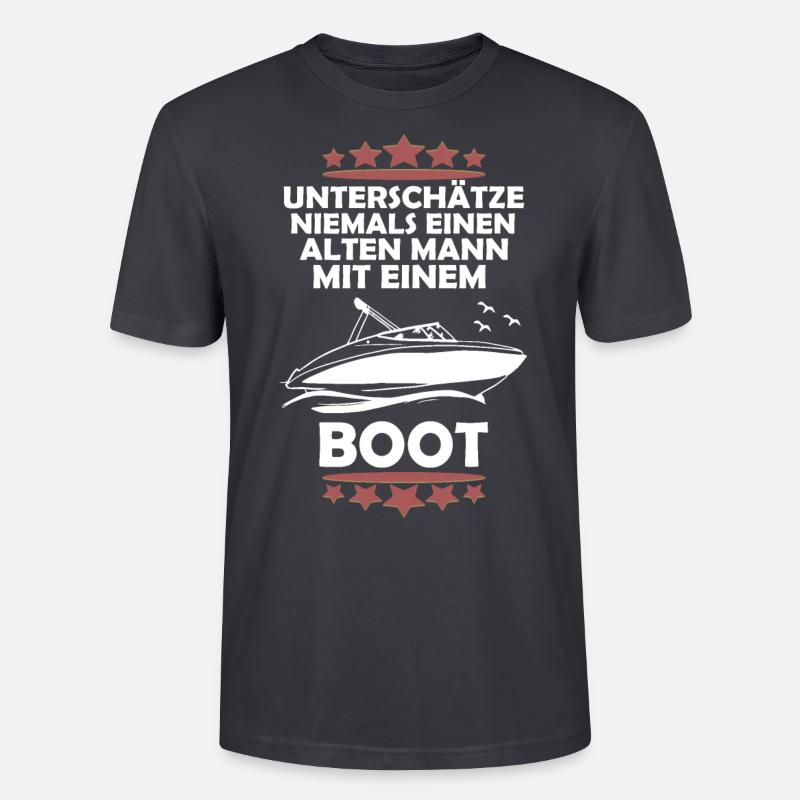 Alter Mann und sein Boot - Stanley/Stella Unisex Bio-T-Shirt CRAFTER - Dunkles Graublau