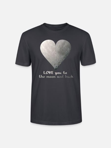 Love you to the moon - Stanley/Stella Unisex Bio-T-Shirt CRAFTER - Dunkles Graublau