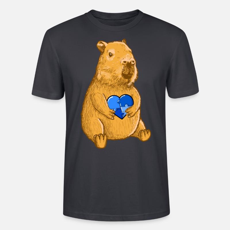 Capybara Autismus Zeichen - Stanley/Stella Unisex Bio-T-Shirt CRAFTER - Dunkles Graublau