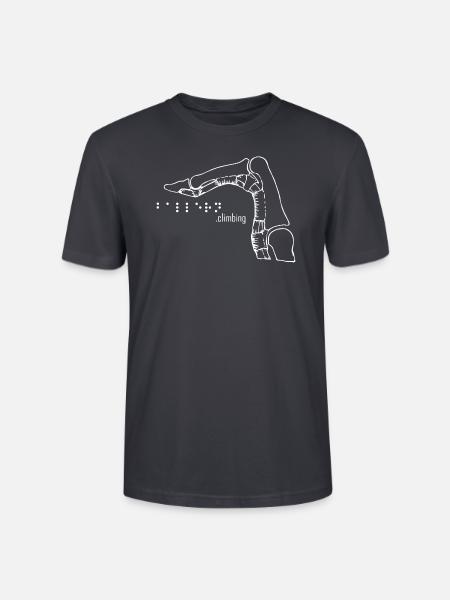 Crimp1 braille weiss - Stanley/Stella Unisex Bio-T-Shirt CRAFTER - Dunkles Graublau