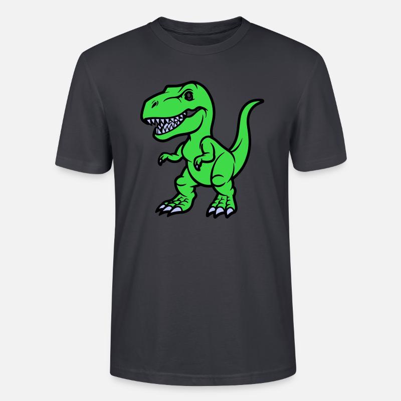 T Rex Comic - Stanley/Stella Unisex Bio-T-Shirt CRAFTER - Dunkles Graublau