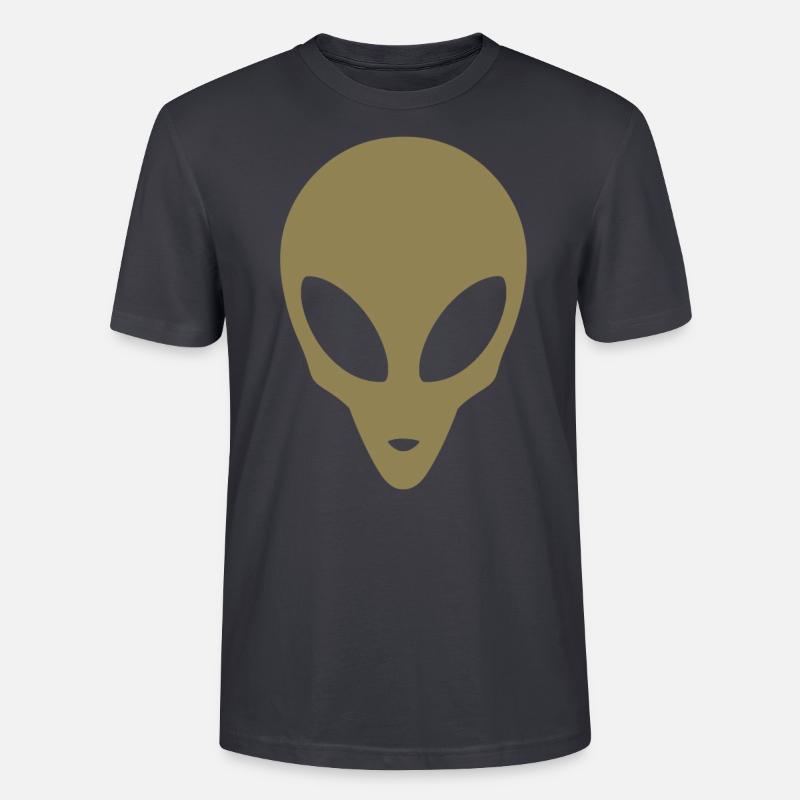 Silhouette eines Alienkopfes - Stanley/Stella Unisex Bio-T-Shirt CRAFTER - Dunkles Graublau