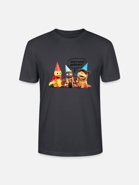 Pittiplatsch - Jetzt wird gefeiert! - Stanley/Stella Unisex Bio-T-Shirt CRAFTER - Dunkles Graublau