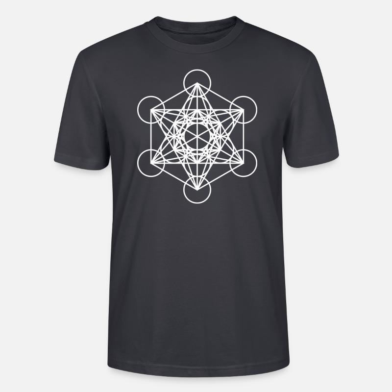 metatron cube white Würfel Geschenkidee - Stanley/Stella Unisex Bio-T-Shirt CRAFTER - Dunkles Graublau
