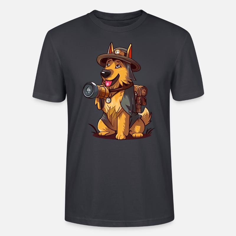 Deutscher Schäferhund Der Entdecker - Stanley/Stella Unisex Bio-T-Shirt CRAFTER - Dunkles Graublau