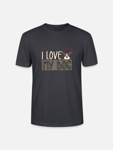 J'adore mon chien - T-shirt bio CRAFTER Stanley Stella Unisexe - bleu gris foncé