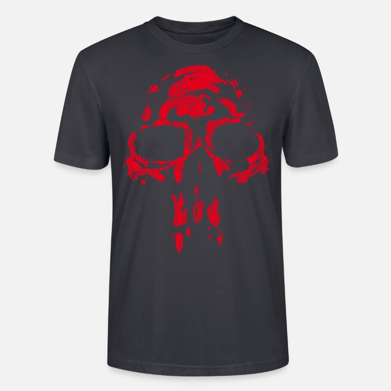 Skull - Neanderthaler ROT - Stanley/Stella Unisex Bio-T-Shirt CRAFTER - Dunkles Graublau