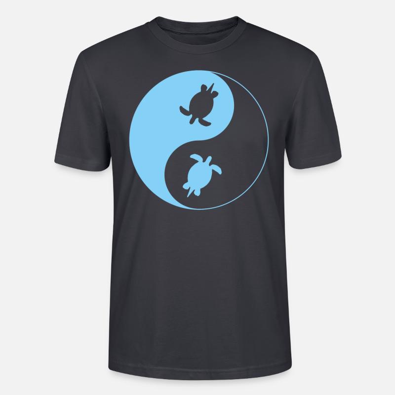 schildkröte, yin yang, turtle - Stanley/Stella Unisex Bio-T-Shirt CRAFTER - Dunkles Graublau
