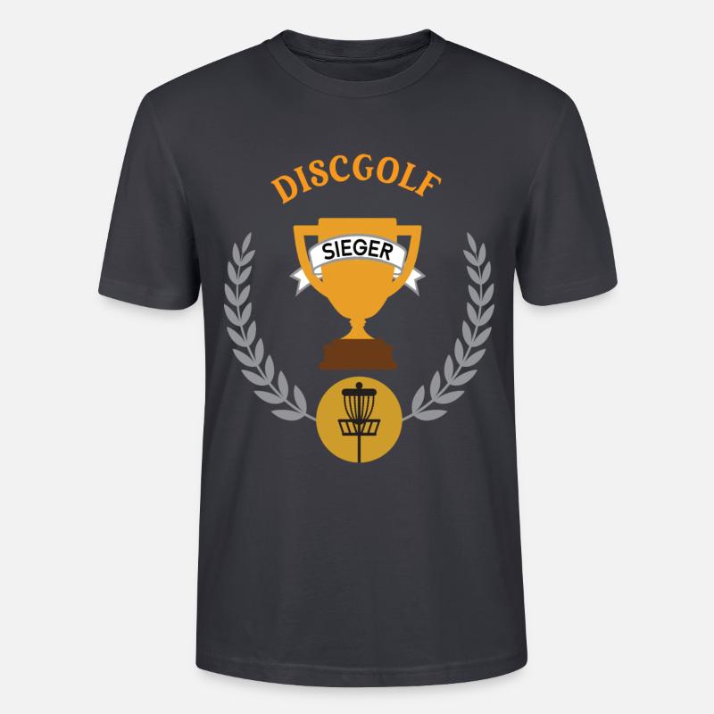 Discgolf Sieger Gewinner Turnier Meisterschaft - Stanley/Stella Unisex Bio-T-Shirt CRAFTER - Dunkles Graublau