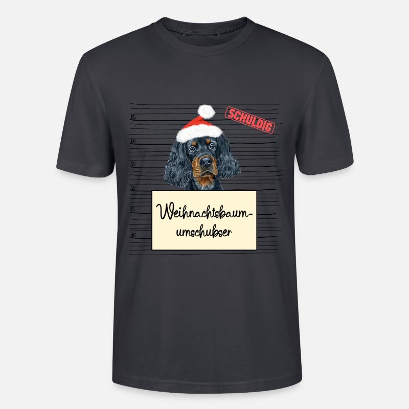 Weihnachtsbaum Umschubser Gordon Setter - Stanley/Stella Unisex Bio-T-Shirt CRAFTER - Dunkles Graublau