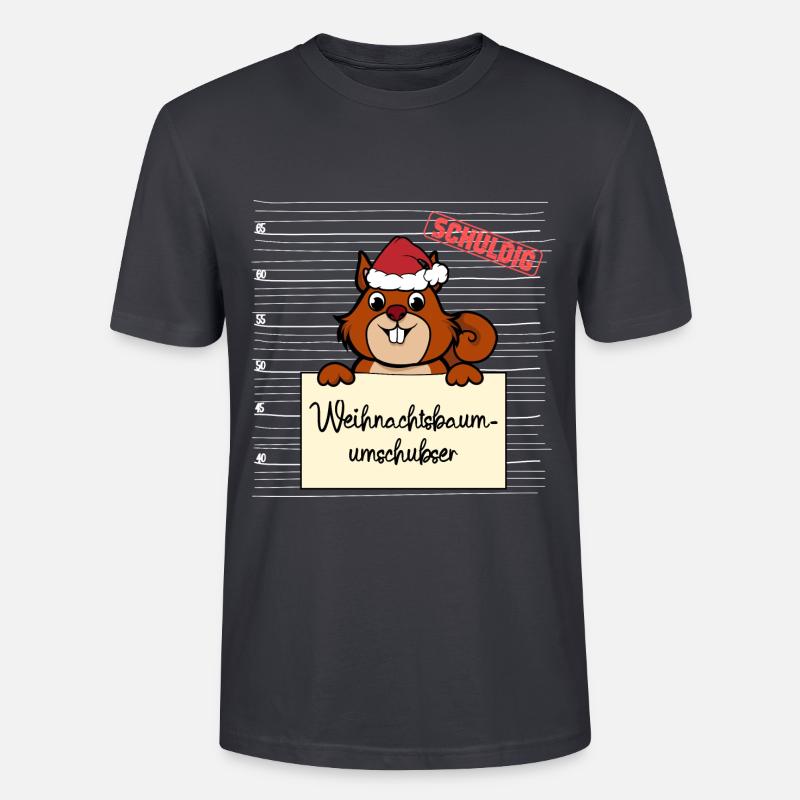 Weihnachtsbaum Umschubser Eichhörnchen - Stanley/Stella Unisex Bio-T-Shirt CRAFTER - Dunkles Graublau