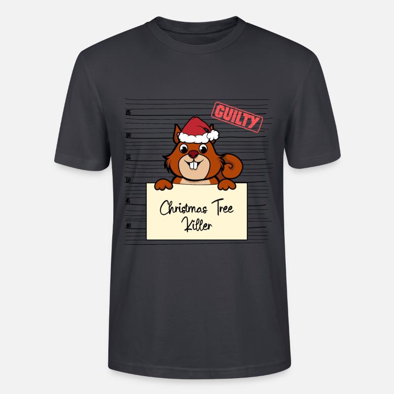 Weihnachtsbaum Umschubser Eichhörnchen - Stanley/Stella Unisex Bio-T-Shirt CRAFTER - Dunkles Graublau