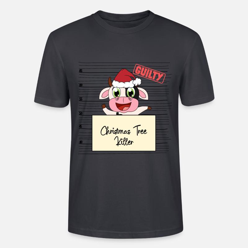 Weihnachtsbaum Umschubser Kuh - Stanley/Stella Unisex Bio-T-Shirt CRAFTER - Dunkles Graublau