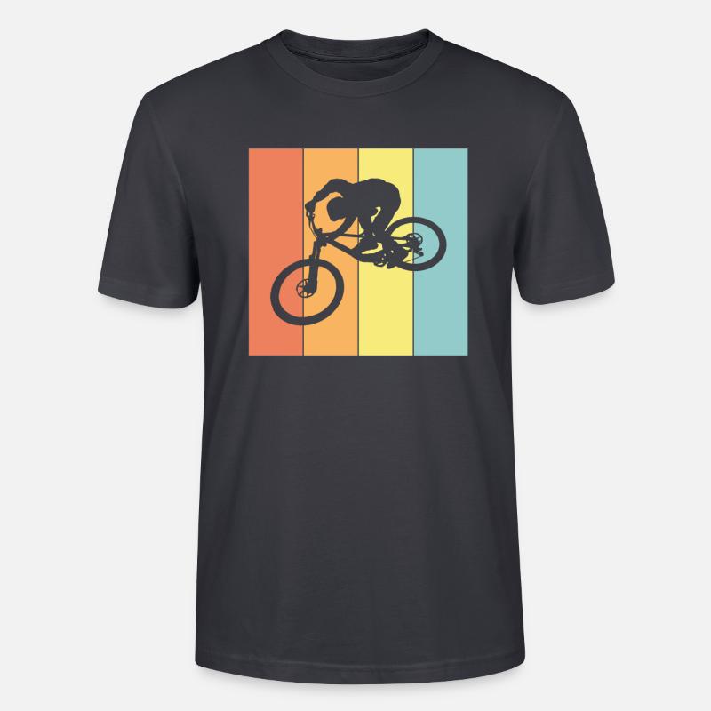 Biker MIT Biken - Stanley/Stella Unisex Bio-T-Shirt CRAFTER - Dunkles Graublau