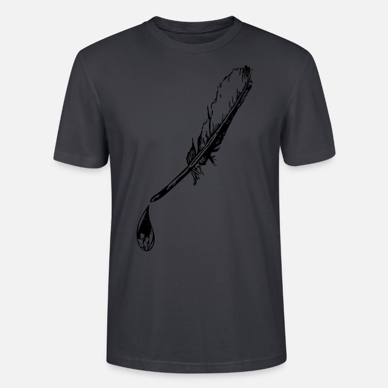 Feather skull drop vector - Stanley/Stella CRAFTER Unisex Organic T-Shirt - India Ink Grey