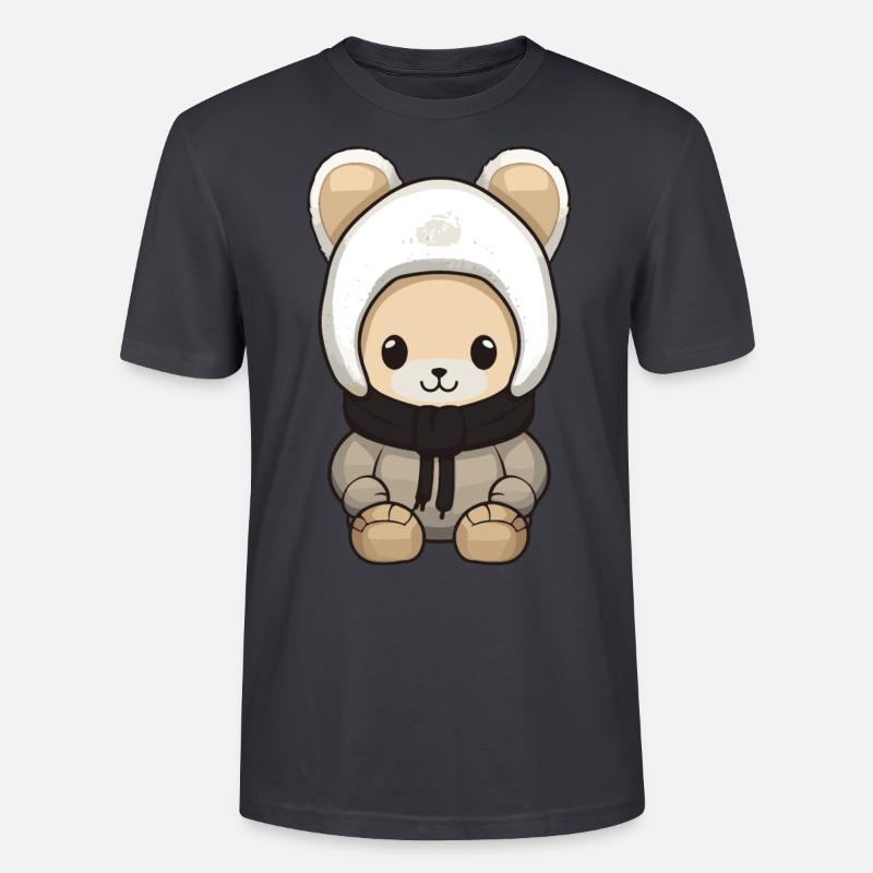 Lapin Hiver Bande Dessinée Mignon - T-shirt bio CRAFTER Stanley Stella Unisexe - bleu gris foncé