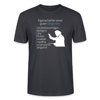 Eigenschaften eines Dirigenten Chorleiter Chor - Stanley/Stella Unisex Bio-T-Shirt CRAFTER - Dunkles Graublau - Vorne - Alina (178cm) & Michal (187cm)