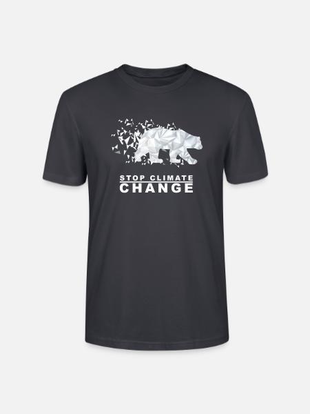 Stop Climate Change Eisbär - Stanley/Stella Unisex Bio-T-Shirt CRAFTER - Dunkles Graublau