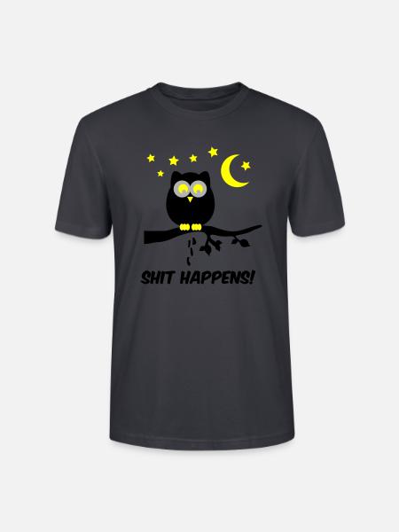 Owl Shit Happens 02 - Stanley/Stella CRAFTER Unisex Organic T-Shirt - India Ink Grey