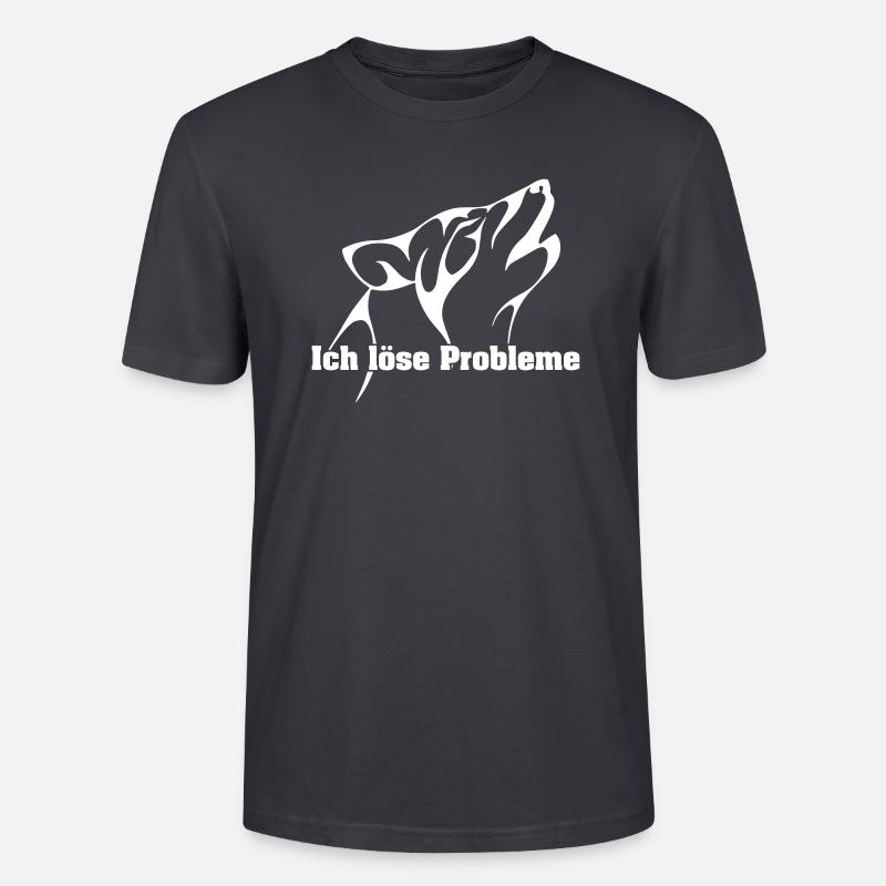 The wolf solves problems - Stanley/Stella CRAFTER Unisex Organic T-Shirt - India Ink Grey