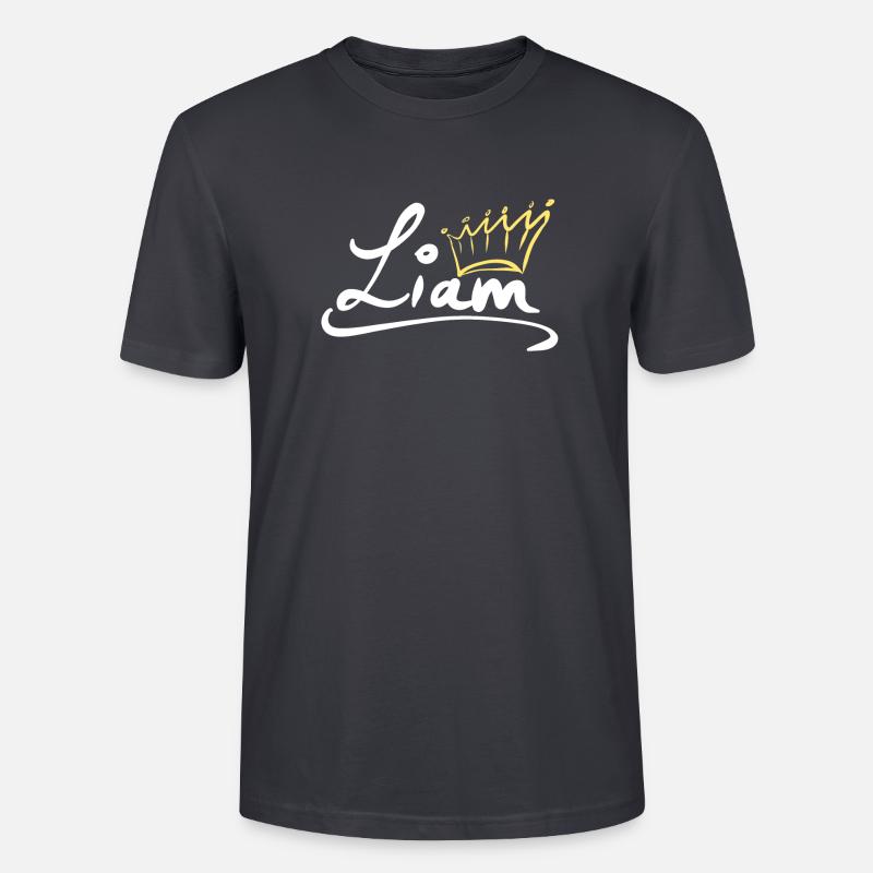 Krone Name Namensschild Liam - Stanley/Stella Unisex Bio-T-Shirt CRAFTER - Dunkles Graublau