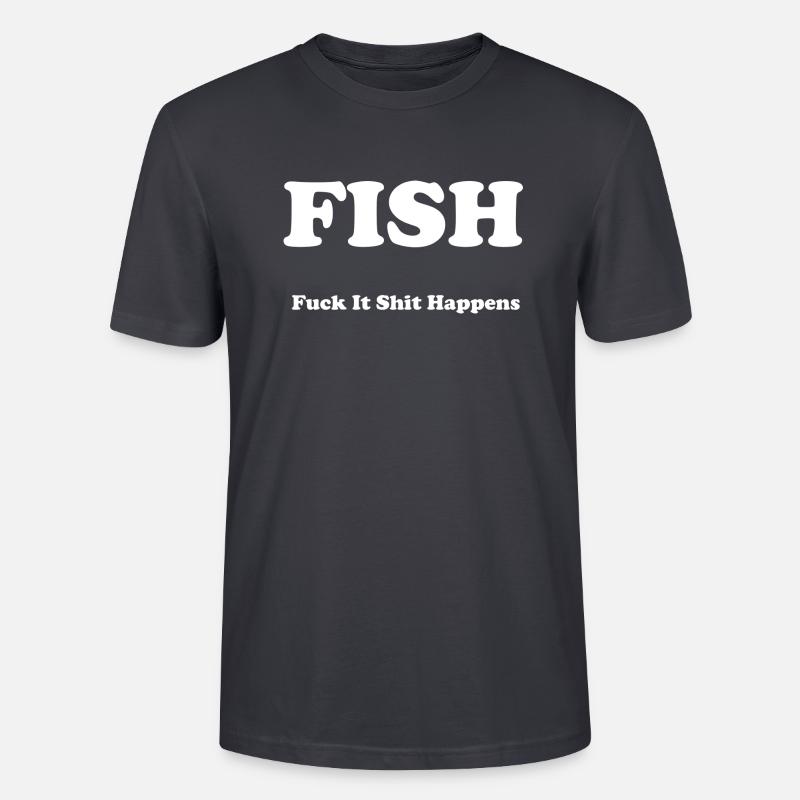 FISH - Stanley/Stella Unisex Bio-T-Shirt CRAFTER - Dunkles Graublau