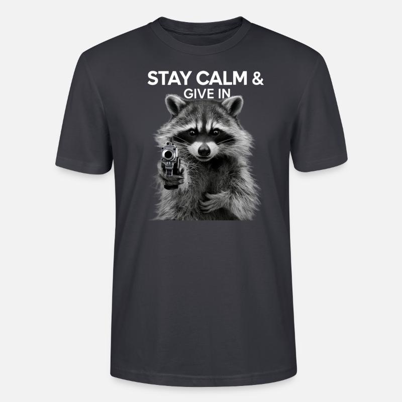 Meme Waschbär - Stanley/Stella Unisex Bio-T-Shirt CRAFTER - Dunkles Graublau