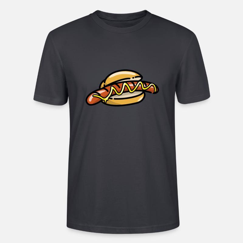 Comic Bratwurst Brötchen Bratwurstbrötchen Senf - Stanley/Stella Unisex Bio-T-Shirt CRAFTER - Dunkles Graublau
