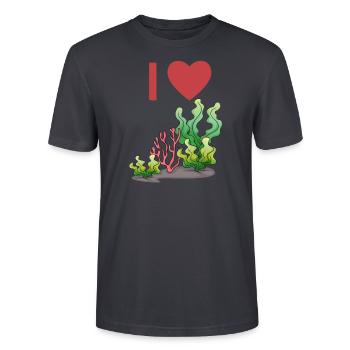I love algae | Alge Tang Seaweed Botany - Stanley/Stella CRAFTER Unisex Organic T-Shirt - India Ink Grey - Front - Alina (178cm) & Michal (187cm)