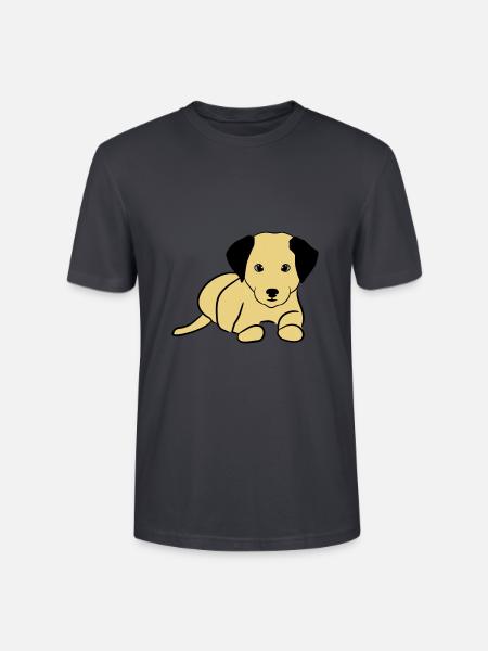 Cute dog, pochen - Stanley/Stella CRAFTER Unisex Organic T-Shirt - India Ink Grey