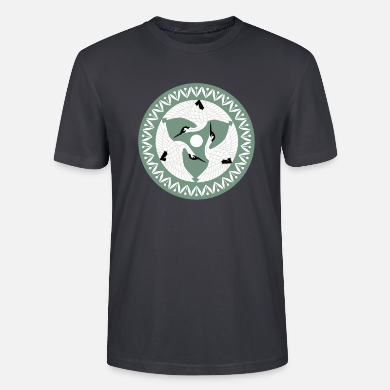 Grue à cou blanc - T-shirt bio CRAFTER Stanley Stella Unisexe - bleu gris foncé