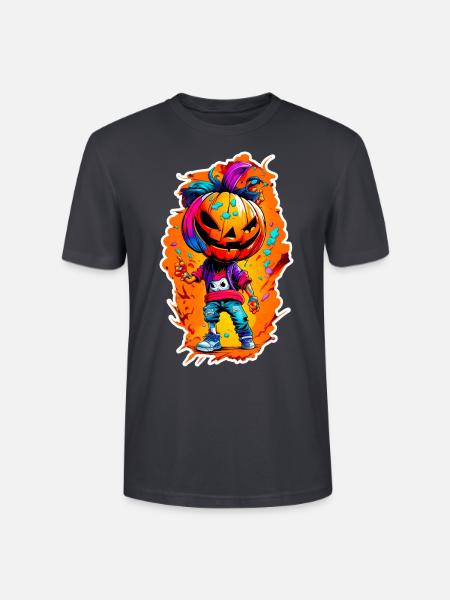 Jack o Lantern 01 - Stanley/Stella Unisex Bio-T-Shirt CRAFTER - Dunkles Graublau