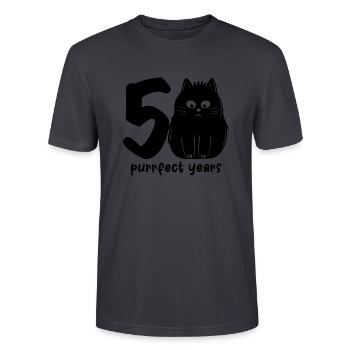 Vraiment purrfect 50 ans - T-shirt bio CRAFTER Stanley Stella Unisexe - bleu gris foncé - Devant - Alina (178cm) & Michal (187cm)