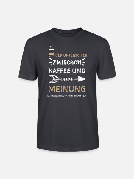 Der Unterschied zwischen Kaffee... - Stanley/Stella Unisex Bio-T-Shirt CRAFTER - Dunkles Graublau