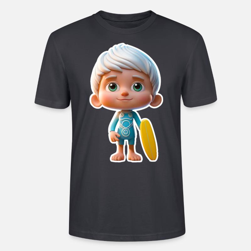 Petit surfeur 02 - T-shirt bio CRAFTER Stanley Stella Unisexe - bleu gris foncé
