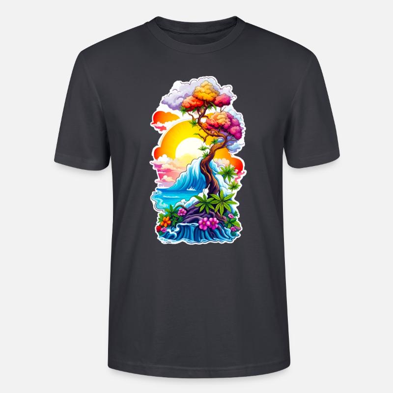 High waves 05 - Stanley/Stella Unisex Bio-T-Shirt CRAFTER - Dunkles Graublau