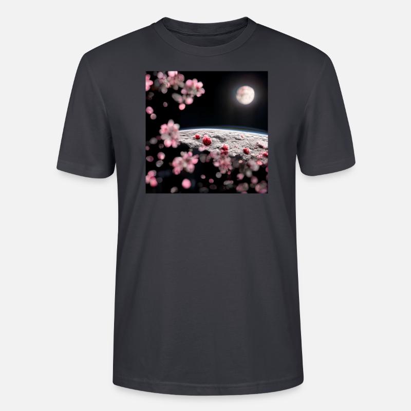 Cherry Tree on the Moon - Stanley/Stella Unisex Bio-T-Shirt CRAFTER - Dunkles Graublau