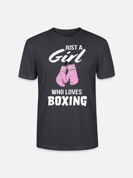 Boxing Girl Kickboxer Boxer Gift - Stanley/Stella CRAFTER Unisex Organic T-Shirt - India Ink Grey