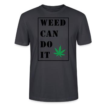Cannabis-Crew 03 - Stanley/Stella Unisex Bio-T-Shirt CRAFTER - Dunkles Graublau - Vorne - Alina (178cm) & Michal (187cm)