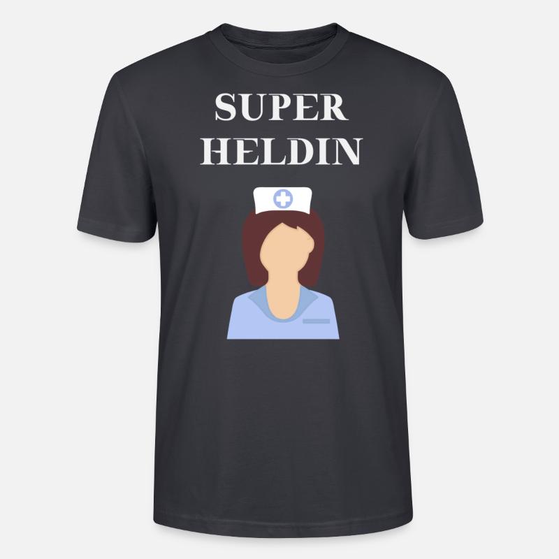 Krankenschwester - Superheldin Geschenkidee - Stanley/Stella Unisex Bio-T-Shirt CRAFTER - Dunkles Graublau