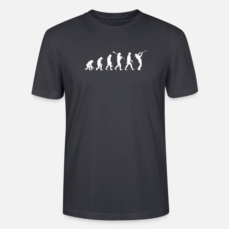 Evolution du trombone - T-shirt bio CRAFTER Stanley Stella Unisexe - bleu gris foncé