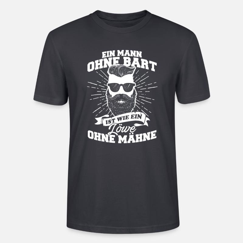 Mann Bart Löwe Vollbart - Stanley/Stella Unisex Bio-T-Shirt CRAFTER - Dunkles Graublau
