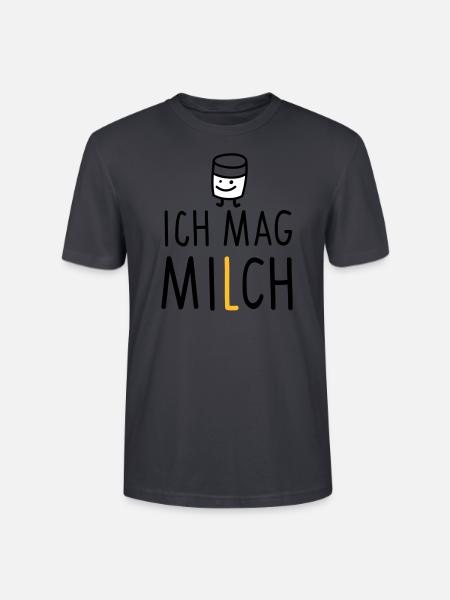 Ich mag Milch (b) - Stanley/Stella Unisex Bio-T-Shirt CRAFTER - Dunkles Graublau