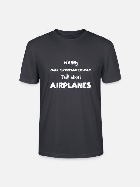 Warning May Spontaneously Talk A... - Stanley/Stella Unisex Bio-T-Shirt CRAFTER - Dunkles Graublau