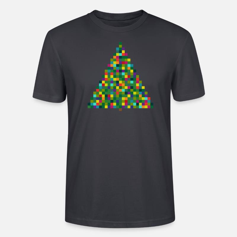 X MAS TREE - Pixel - Stanley/Stella Unisex Bio-T-Shirt CRAFTER - Dunkles Graublau