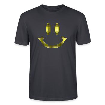 Smiley - Stanley/Stella Unisex Bio-T-Shirt CRAFTER - Dunkles Graublau - Vorne - Alina (178cm) & Michal (187cm)