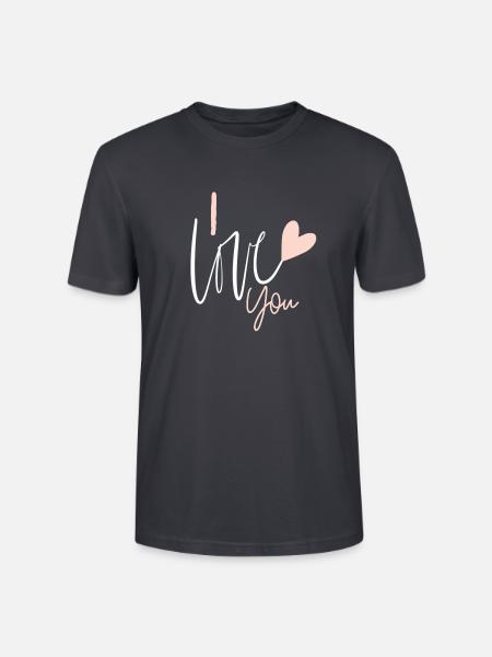 I love you - Stanley/Stella Unisex Bio-T-Shirt CRAFTER - Dunkles Graublau