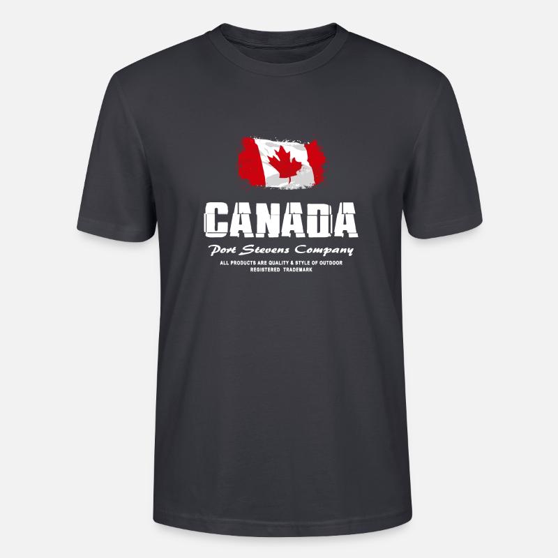 Maple Leaf - Canada Flag - Stanley/Stella Unisex Bio-T-Shirt CRAFTER - Dunkles Graublau